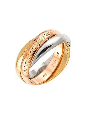 Cartier Cartier Trinity MM #49 Ring, 18K Yellow Gold, White Pink Triple Band, Three Colors, 750 Gold. (view 1)