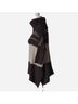 360 Cashmere 100% Cashmere Stripes Brown Ivory Poncho Size S - photo 4
