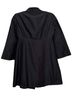 Adele Fado 100% Silk Solid Black Coat Size 10 - photo 5