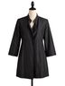 Adele Fado 100% Silk Solid Black Coat Size 10 - photo 1