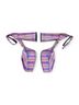 Larroudé 100% Leather Checkered-gingham Pink Purple Green Blue Yellow Heels Size 7 1/2 - photo 3