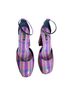 Larroudé 100% Leather Checkered-gingham Pink Purple Green Blue Yellow Heels Size 7 1/2 - photo 2