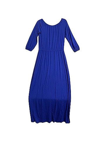 Chico's Solid Peasant Maxi Dress Casual Dress (view 2)