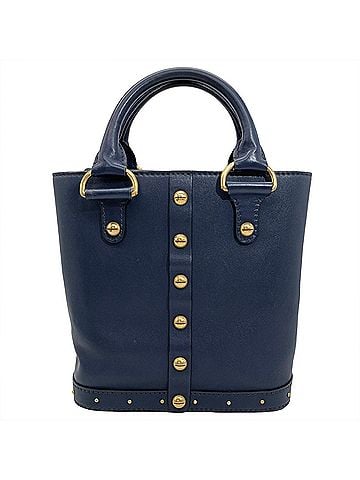 Christian Dior Christian Dior Bucket Handbag, Leather, M5861CVWU, Navy, Gold Hardware, Studs (view 2)
