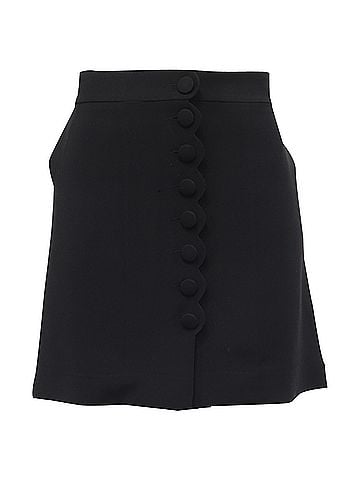 Chloé Chloé Scalloped Mini Skirt in Black Acetate (view 1)