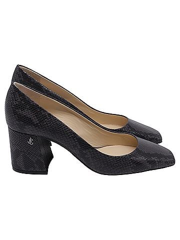 Jimmy Choo Jimmy Choo Dianne Snake-Embossed Pumps in Black Leather (view 1)