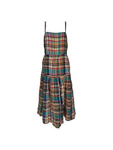 Ralph Lauren Polo Ralph Lauren Plaid Maxi Dress in Multicolor Linen (view 1)