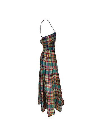 Ralph Lauren Polo Ralph Lauren Plaid Maxi Dress in Multicolor Linen (view 2)