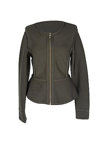 Herve Leger Herve Leger Zip-Up Peplum Blazer in Black Rayon (view 1)