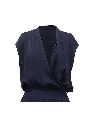 Theory Theory V-Neck Jumpsuit in Navy Blue Silk (view 2)