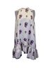MSGM 100% Synthetic Multi Color MSGM Ruffled Floral Mini Dress in White Polyester Size 4 - photo 1