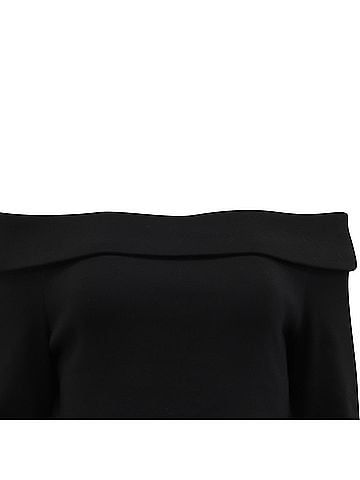 Veronica Beard Veronica Beard Fawsett Off Shoulder Top in Black Cotton (view 2)