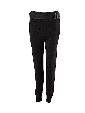 Self-Portrait Self Portrait Knitted Jogger with Large Belt in Black Viscose (view 1)