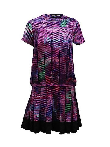 Proenza Schouler Proenza Schouler Pleated Midi Dress in Purple Silk (view 1)