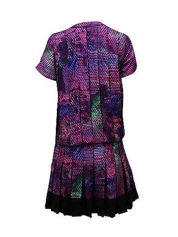 Proenza Schouler Proenza Schouler Pleated Midi Dress in Purple Silk (view 2)