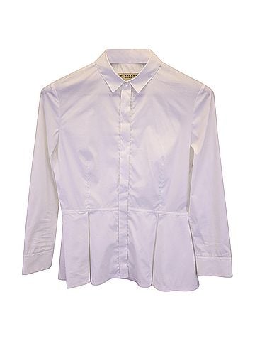 Burberry Burberry Peplum Shirt in White Cotton (view 1)