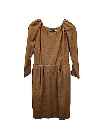 Jil Sander Jil Sander Puff Sleeve Knee Length in Brown Wool (view 1)