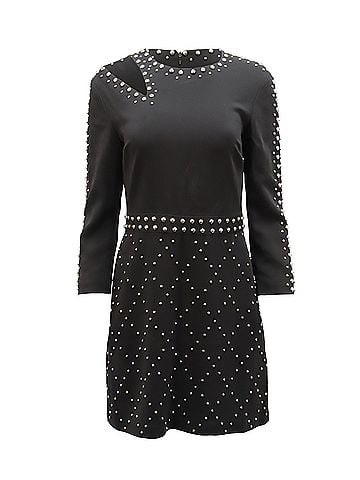A.L.C. ALC Taraji Studded Cutout Dress in Black Viscose (view 1)