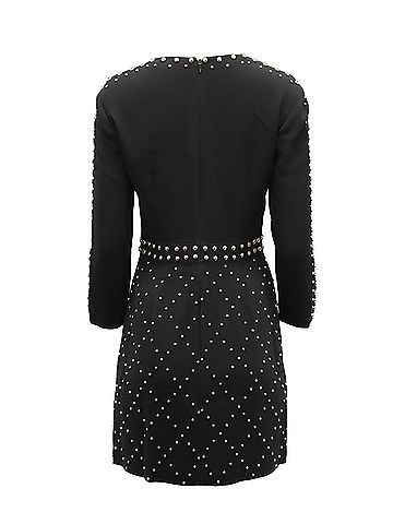 A.L.C. ALC Taraji Studded Cutout Dress in Black Viscose (view 2)