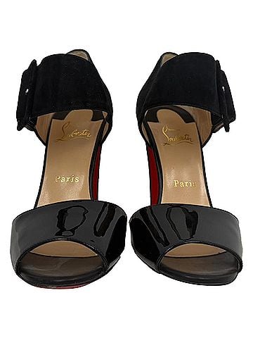 Christian Louboutin Christian Louboutin Trezotro Buckle-Strap Sandals in Black Suede (view 2)