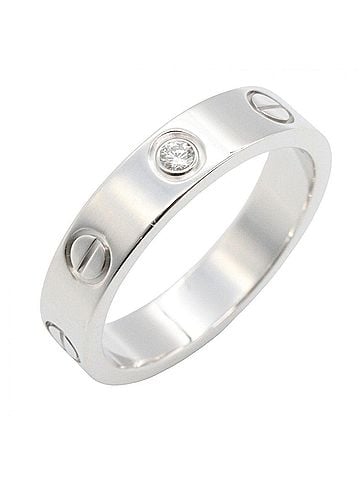 Cartier Cartier Mini Love Ring 1PD Ring, Jewelry, 18KWG (White Gold), Diamond, Women's, Silver/Clear Tone, B4050500 (view 1)