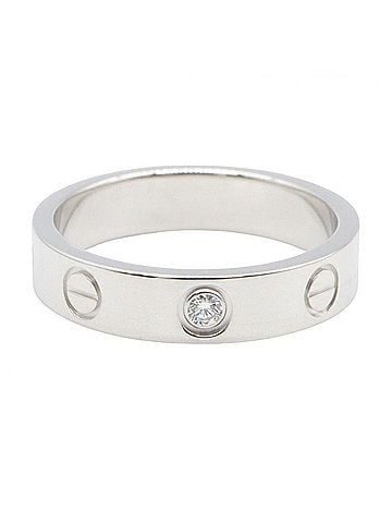 Cartier Cartier Mini Love Ring 1PD Ring, Jewelry, 18KWG (White Gold), Diamond, Women's, Silver/Clear Tone, B4050500 (view 2)