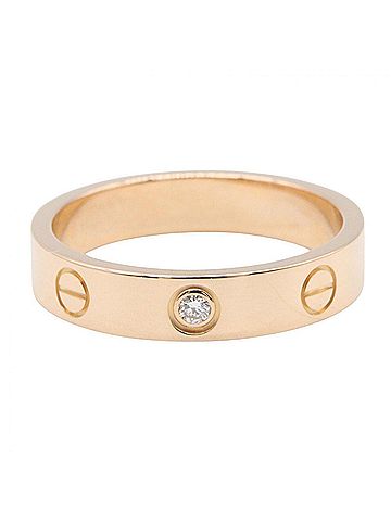 Cartier Cartier Mini Love Ring 1PD Ring, Jewelry, 18KPG (Pink Gold), Diamond, Women's, Gold Tone, Clear B4050700 (view 2)