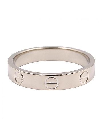 Cartier Cartier Mini Love Ring, 18K White Gold (18KWG), Women's, Silver Tone, B4049653 (view 2)