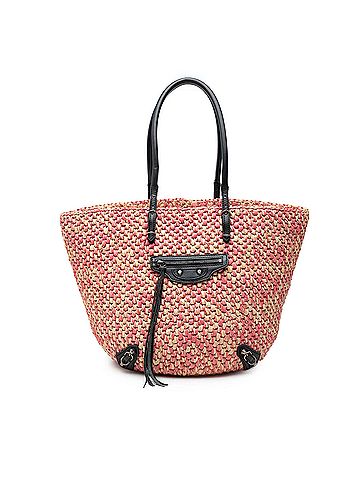 Balenciaga Raffia Motocross Classic Panier Basket Tote (view 1)