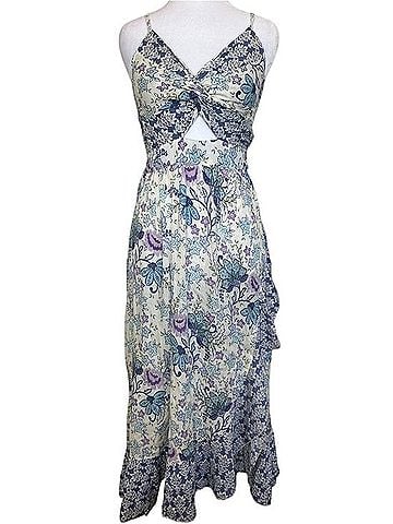 Angie Floral Twist Front Maxi Dress Casual Dress (view 1)