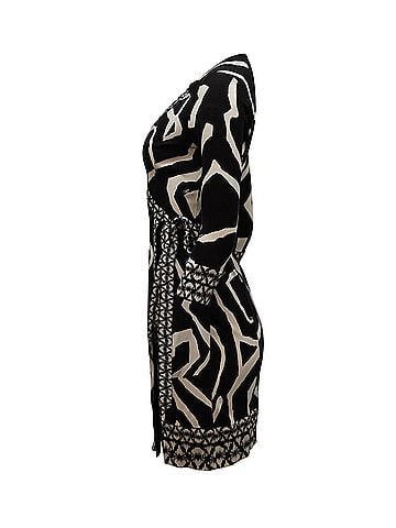 Diane von Furstenberg Diane von Furstenberg Printed Wrap Dress in Black and White Silk (view 2)