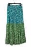 Happy Sheep 100% Silk Floral Blue Green Silk Skirt One size - photo 2