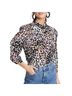 Veronica Beard Leopard Print Black Pink Purple Long Sleeve Blouse Size 2 - photo 1