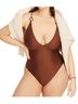 J.Crew Solid Brown One Piece Swimsuit Size 22 - photo 2
