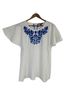 A Pea in the Pod 100% Polyester Floral White Blue Short Sleeve Blouse Size S - photo 1