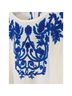 A Pea in the Pod 100% Polyester Floral White Blue Short Sleeve Blouse Size S - photo 5