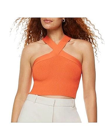 Aritzia Babaton Ribbed Criss Cross Knitted Tank Tank Top (view 1)