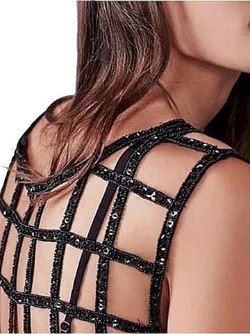 Free People Caged Sequin Shell Drop Waist Cocktail Dress (view 2)