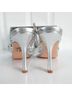 Azalea Wang 100% Faux Leather Silver Heels Size 10 - photo 9