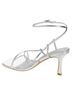Azalea Wang 100% Faux Leather Silver Heels Size 10 - photo 2
