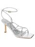 Azalea Wang 100% Faux Leather Silver Heels Size 10 - photo 1