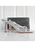 Azalea Wang 100% Faux Leather Silver Heels Size 10 - photo 5