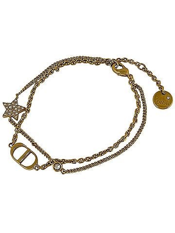 Christian Dior Christian Dior double-strand gold rhinestone bracelet for women. (view 1)