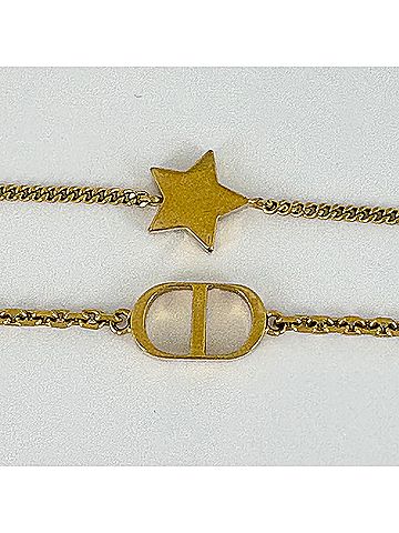 Christian Dior Christian Dior double-strand gold rhinestone bracelet for women. (view 2)