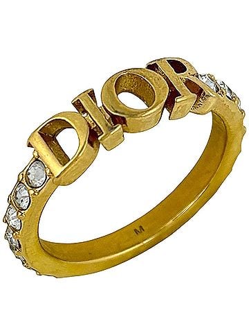 Christian Dior Christian Dior ring, gold with rhinestones, for women. (view 1)