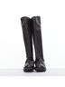 Lanvin 100% Leather Black Lanvin Leather Round Toe Flat Long Boots Size EU 37 1/2 - photo 3