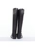 Lanvin 100% Leather Black Lanvin Leather Round Toe Flat Long Boots Size EU 37 1/2 - photo 5