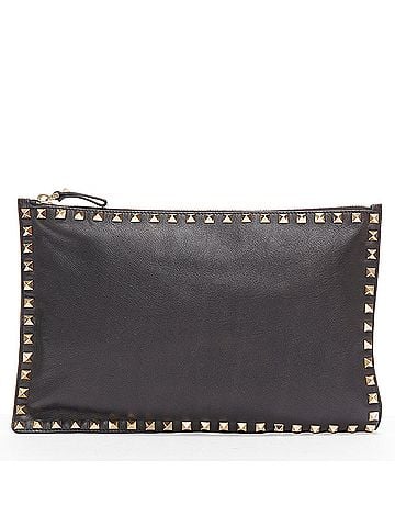 Mario Valentino Valentino Rockstud Flat Clutch Bag (view 2)