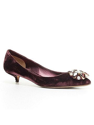 Dolce & Gabbana Dolce Gabbana Velvet Crystal Heel Pumps (view 2)