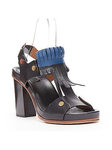 Chloé Chloe Fringe Detail Block Heel Sandal (view 2)